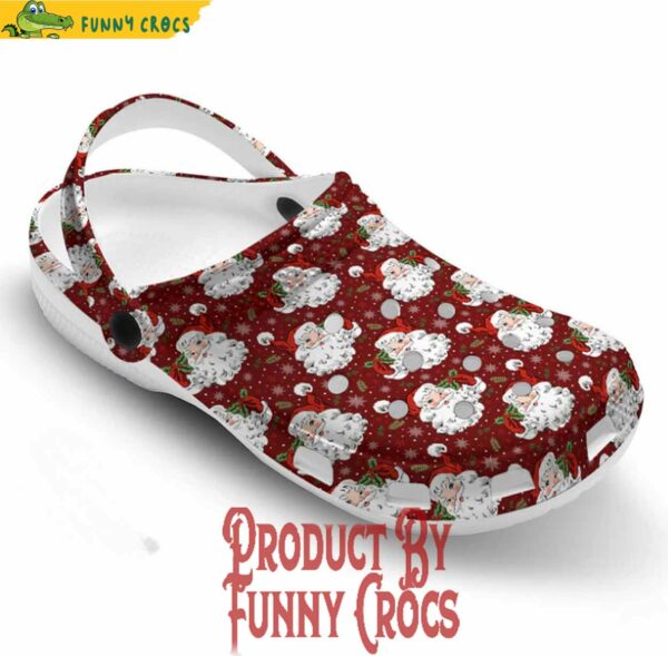 Santa Claus Face Christmas Red Crocs For Kids