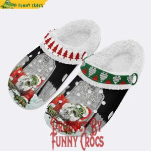 Scary Zombie As Santa Claus Christmas Fleece Lined Crocs Shoes 3