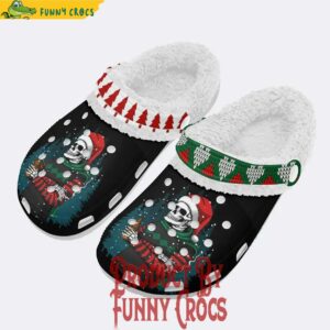 Skeleton Vibing Holiday Christmas Fleece Lined Crocs Shoes 3