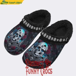 Skull And Flowers Crocs Fleece Lined