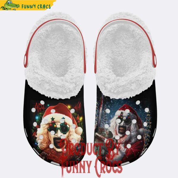 Terrifier 3 Horror Movie Christmas Fleece Lined Crocs