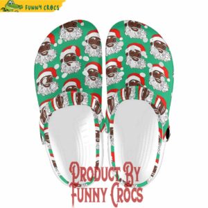 Winking Black Santa Claus Christmas Crocs Shoes