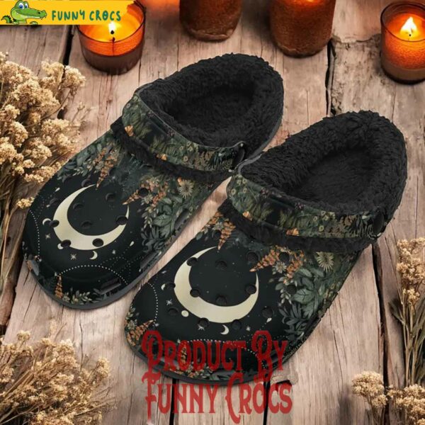 Witchy Lush Forest Crocs Fleece lined Clogs